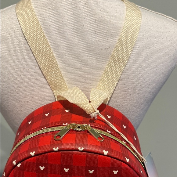 Disney 100 Red Checkered Backpack with Characters NWTS - Picture 2 of 13